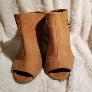 Qupid Tan Slip-on Mule with Block Heel